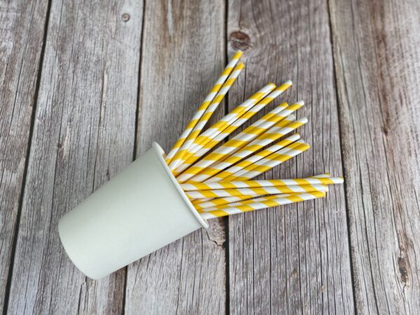 Yellow Stripe Paper Straws