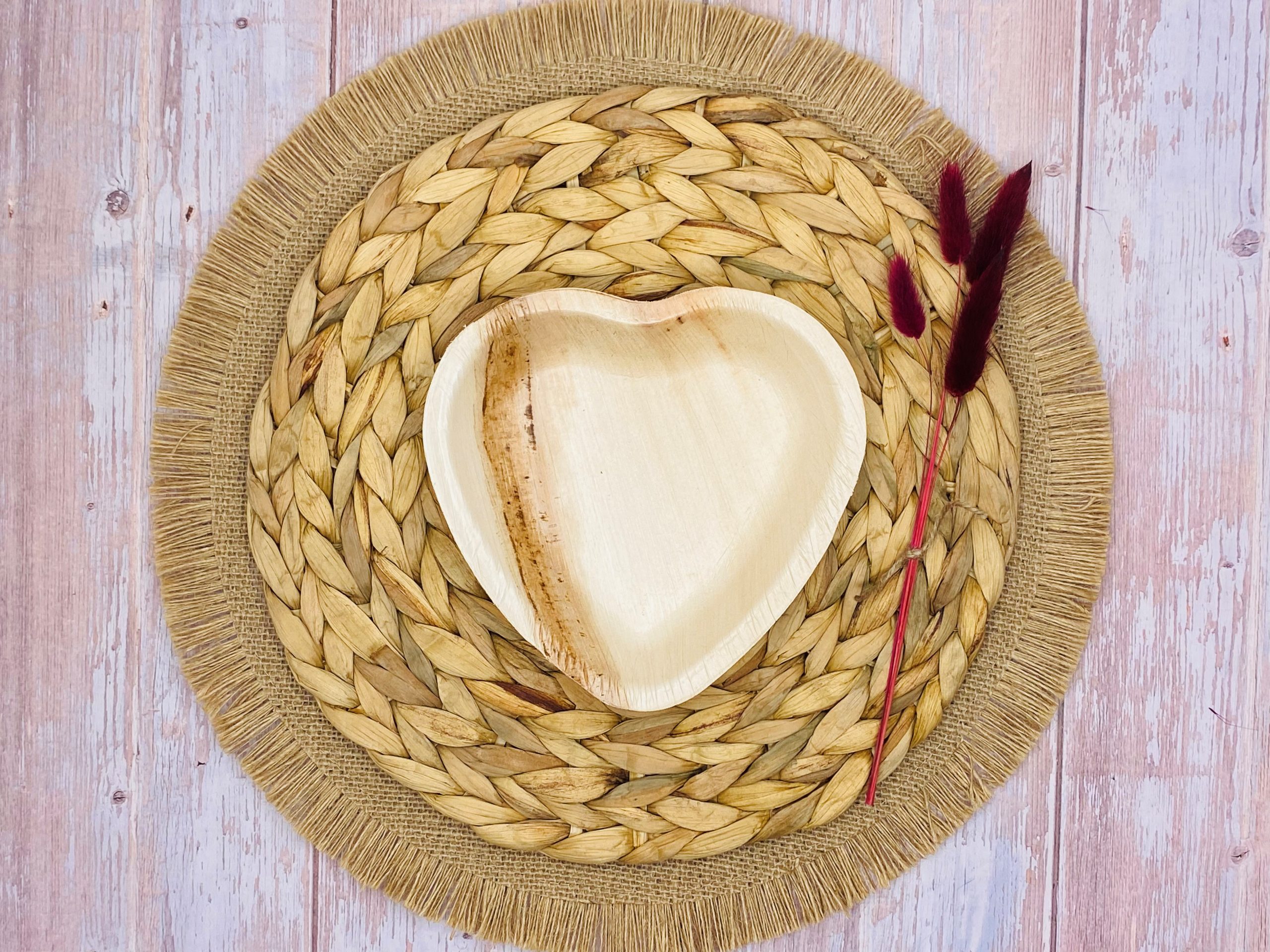 Heart Palm Leaf Dish