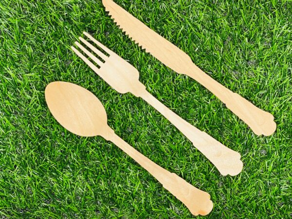 Birch Wood Vintage 24 Piece Cutlery Set