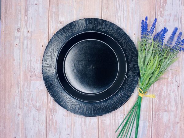 Black Round Sugarcane Plate