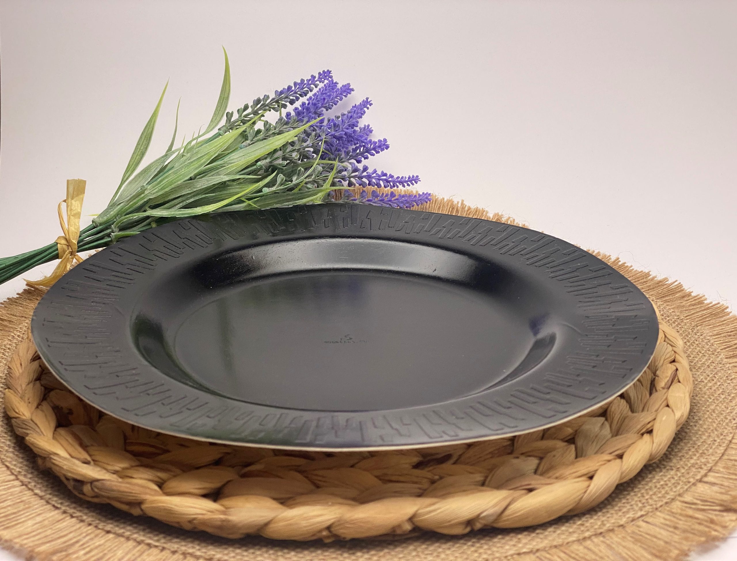 Black Round Sugarcane Plate