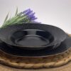 Black Round Sugarcane Plate