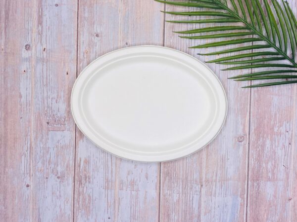 White Oval Sugarcane Platter