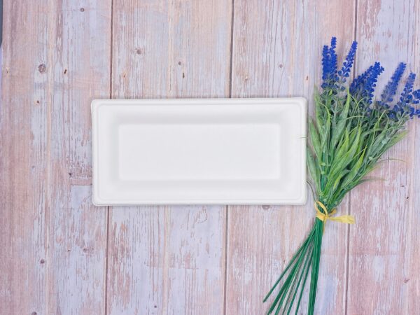 White Rectangular Sugarcane Platter