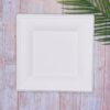 White Square Sugarcane Plate (Large)