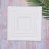 White Square Sugarcane Plate (Medium)
