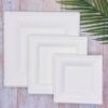 White Square Sugarcane Plate (Large)