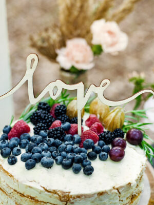 Wooden Love Cake Topper