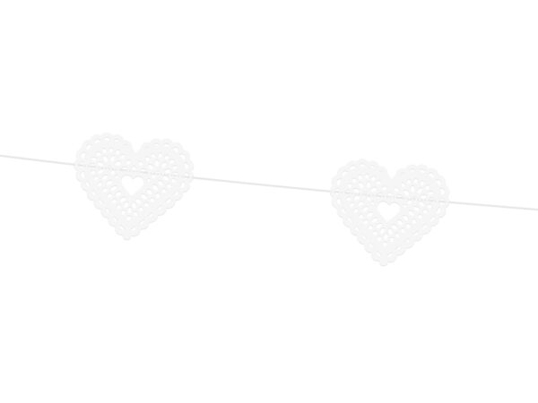 White Heart Decorative Garland