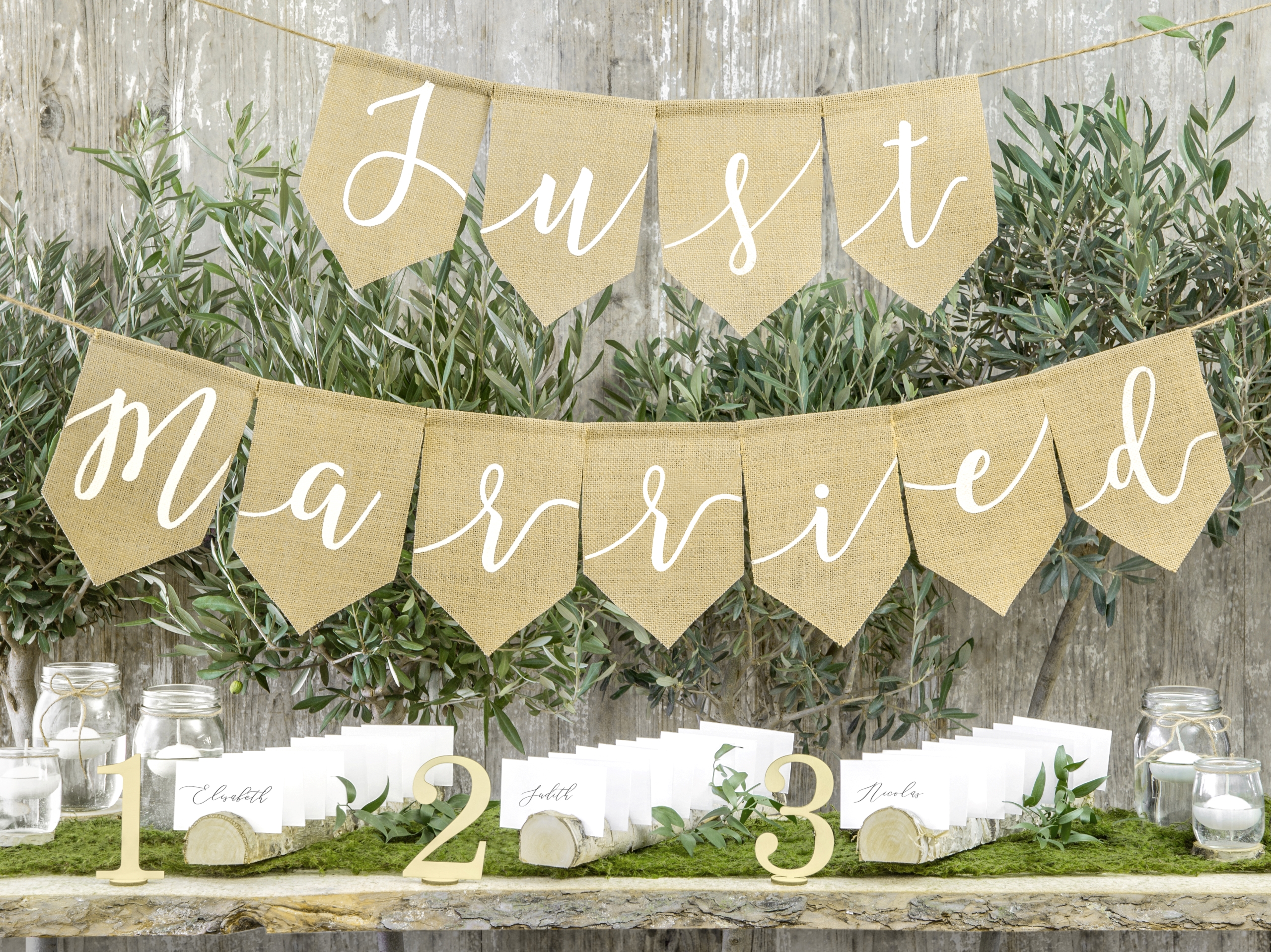 Just Married Jute Banner