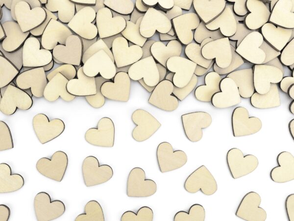 Wooden Confetti Hearts (pack of 50)