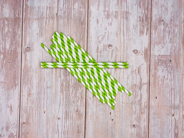 Green Stripe Paper Straws