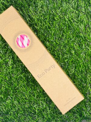 Pink Stripe Paper Straws