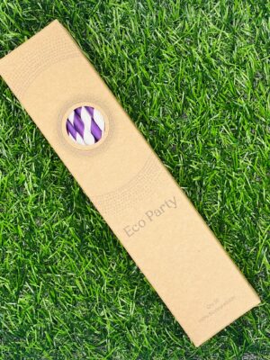 Purple Stripe Paper Straws