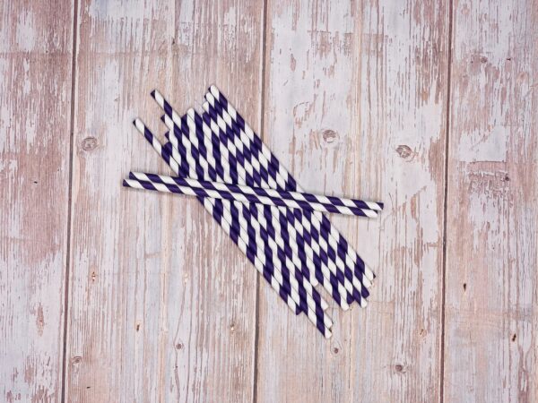 Purple Stripe Paper Straws
