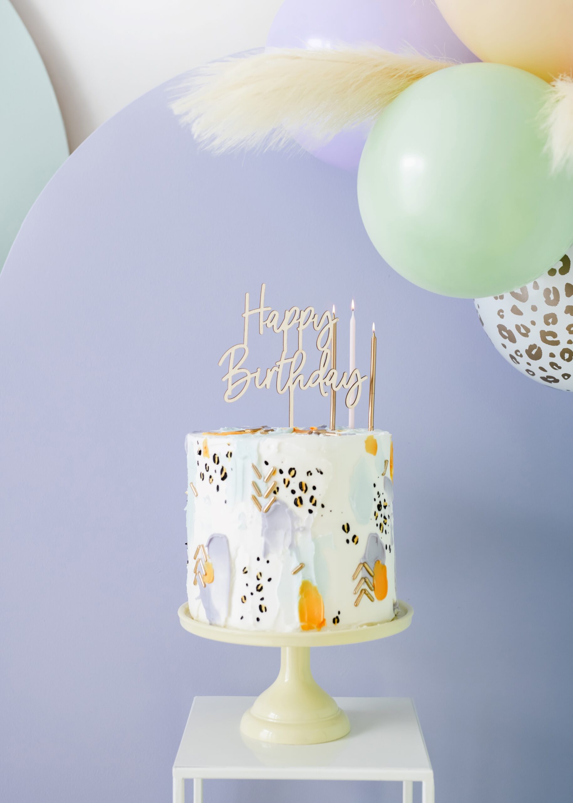 Wooden Happy Birthday Cake Topper
