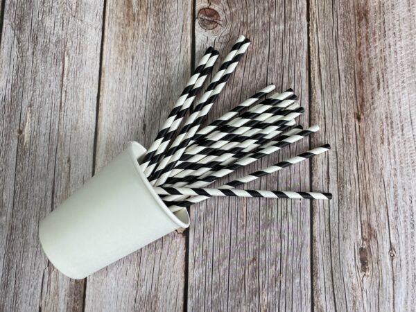 Black Stripe Paper Straws (pack of 50)
