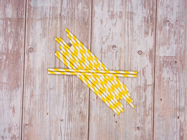 Yellow Stripe Paper Straws (pack of 50)